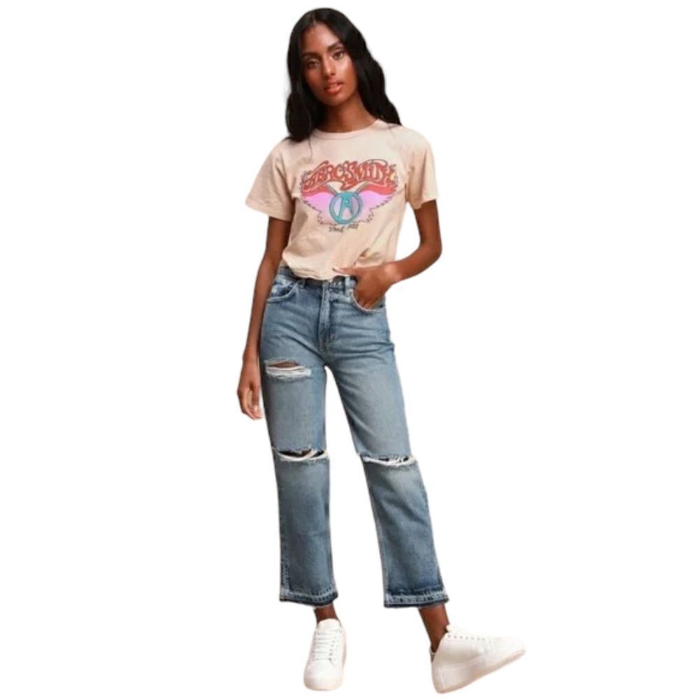Free Free People High-Waist Lita Distressed Jeans NWT - Picture 3 of 11